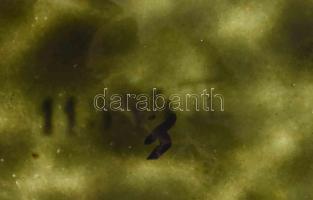 Szecessziós jardiniere. Jelzett, kopással, 22x11x11 cm