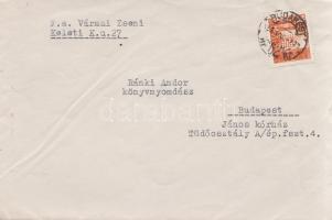 Várnai Zseni (1890-1981) költőnő géppel írt és saját kézzel aláírt levele Ránki (született Rottmann)...