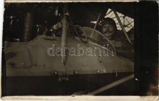 1916 WWI Austro-Hungarian K.u.K. military aircraft with pilot. photo (EK)