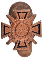 ~1940. Tűzkereszt I. fokozata bronz miniatűr gomblyukjelvénye (14x14mm) T:1- Hungary ~1940. Miniature of Hungarian Fire Cross 1st class bronze button badge (14x14mm) C:AU