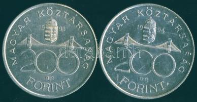 1993-94. 200Ft Ag "MNB" + "Deák" T:BU,2