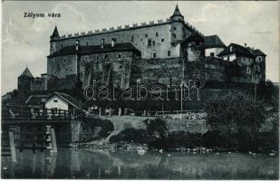 1915 Zólyom, Zvolen; vár, Garam folyó és híd / hrad / castle, Hron river and bridge (EK)