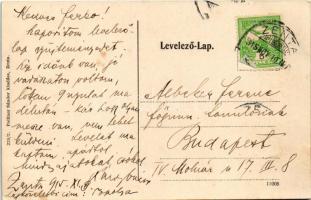 1915 Zenta, Senta; Vasútállomás, vasutasok, hajtány, gőzmozdony, vonat. Politzer Sándor kiadása / ra...