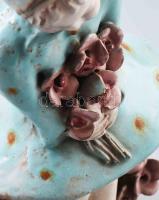 H. Ráhmer Mária (1911-1998): Kislány virággal. Jelzett, sérüléssel, m: 34 cm