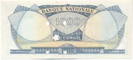 Kongó 1964. 1000Fr csillag alakú lyukasztással érvénytelenítve T:XF
Congo 1964. 1000 Francs cancell...