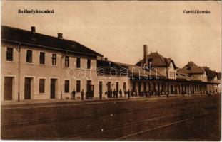 Székelykocsárd, Kocsárd, Lunca Muresului; vasútállomás. Vasúti levelezőlapárusítás 9379. / railway station