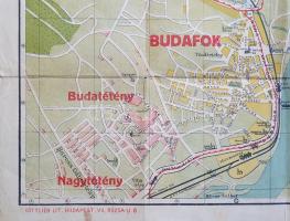 Nagy-Budapest térképe. Ujpest, Kispest, Pestszenterzsébet, Csepel, Pestújhely, Rákospalota, Pestszen...