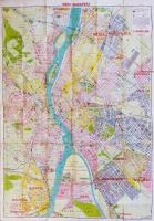 Nagy-Budapest térképe. Ujpest, Kispest, Pestszenterzsébet, Csepel, Pestújhely, Rákospalota, Pestszen...