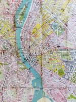 Nagy-Budapest térképe. Ujpest, Kispest, Pestszenterzsébet, Csepel, Pestújhely, Rákospalota, Pestszen...