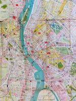 Nagy-Budapest térképe. Ujpest, Kispest, Pestszenterzsébet, Csepel, Pestújhely, Rákospalota, Pestszen...