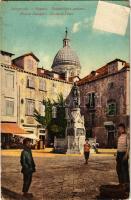 Dubrovnik, Ragusa; Gunduliceva poljana / Piazza Gundulic / square, café (ázott / wet damage)