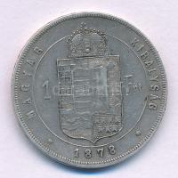 1878KB 1Ft Ag "Ferenc József / Középcímer" T:XF patina Adamo M15