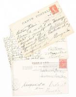 cca 1910 Darányi Jolánnak, Darányi Kálmán későbbi miniszterelnök rokonának küldött 4 db képeslap, be...