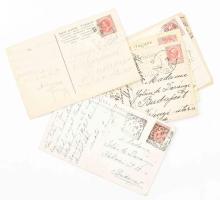 cca 1910 Darányi Jolánnak, Darányi Kálmán későbbi miniszterelnök rokonának 7 db Olaszországból küldö...