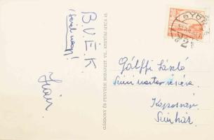 1955 Gálfy László (1928- 2003) Jászai Mari-díjas színész, színházigazgató küldött képeslap, beazonos...