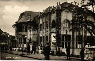 Győr, Kioszk kávéház és étterem, hirdetőoszlop Josephine Baker film reklámjával