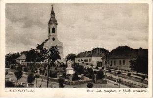 Balatonkenese, Római katolikus templom a hősök szobrával