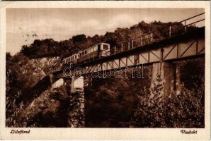 1949 Lillafüred (Miskolc), viadukt, Vasúti híd, vonat (EK)