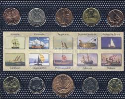 "Hajók" szett, benne 10 ország pénzérméi, egész világ T:1