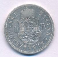 1891KB 1Ft Ag "Ferenc József / Barokk címer" T:VF
Adamo M15