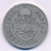 1892KB 1Ft Ag "Ferenc József / Fiume címer" T:VF
Adamo M15