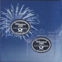 Németország 2000. "Millenium" 2db bélyegzőformájú Ag (999) emlékérem 2x20g, díszkiadásban ...