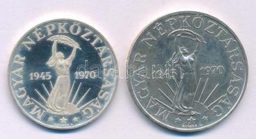 1970. 50Ft Ag + 100Ft Ag "Felszabadulás" érempár T:UNC,AU (egyik eredetileg PP) Adamo EM36; EM37