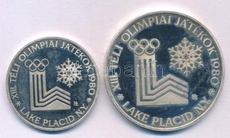 1980. 200Ft Ag "Téli olimpia - Lake Placid" + 1980. 500Ft Ag "Téli Olimpia - Lake Placid" T:AU (eredetileg PP) kis patina Adamo EM59, EM60