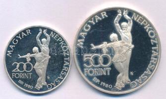 1980. 200Ft Ag "Téli olimpia - Lake Placid" + 1980. 500Ft Ag "Téli Olimpia - Lake Pla...