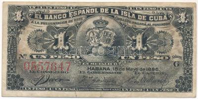 Kuba / Spanyol adminisztráció 1896. 1P T:F  Cuba / Spanish administration 1896. 1 Peso C:F Krause P#47