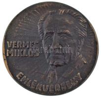 Renner Kálmán (1927-1994) DN &quot;Vermes Miklós Emlékverseny&quot; egyoldalas, öntött bronz plakett (89mm) T:XF