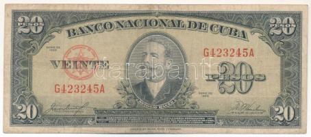 Kuba 1958. 20P T:F folt Cuba 1958. 20 Pesos C:F spot Krause P#80b