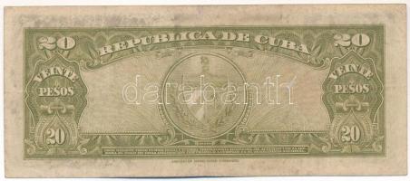 Kuba 1958. 20P T:F folt
Cuba 1958. 20 Pesos C:F spot
Krause P#80b