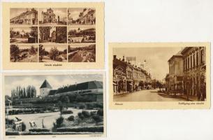 Sárvár - 9 db RÉGI város képeslap / 9 pre-1945 town-view postcards