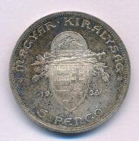 1938. 5P Ag "Szent István" T:AU,XF patina Adamo P8.1
