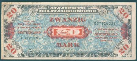 Német 3. Birodalom / szövetséges megszállás alatt 1944. 20M USA-nyomat kilencjegyű sorszámmal T:III