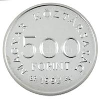 1992. 500Ft Ag "Károly Róbert" kapszulában, tanúsítvánnyal, dísztokban T:BU 
Adamo EM123
