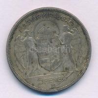 1930. 5P Ag "Horthy jobbra" T:F karc, patina Adamo P8