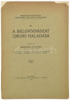 Korányi Frigyes: A belgyógyászat újkori haladása. Markusovszky-Féle Egyetemi Jubiláris Előadások III. köt. Bp., 1908.,"Pátria", 6+180 p. Kiadói papírkötés, szakadt borítóval, kissé sérült borítóval és sérült gerinccel.    Dr. Heckenast Gusztáv orvos (nem a történész) névbélyegzéseivel.