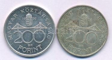 1992-1994. 200Ft Ag "MNB", "Deák" (2x) T:AU,XF patina Adamo F13, F13.1