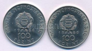 1980. 100Ft Ni "Szovjet-magyar közös űrrepülés" (2x) T:AU,XF 
Adamo EM61