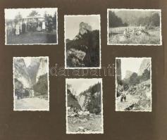 1935-1937 Családi fotóalbum, benne utazási képek (közte Erdély, Békás-szoros, Oltár-kő; Fertőrákosi ...