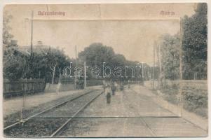 1916 Balatonberény, vasútállomás. Leporellolap 10 képpel (fl)