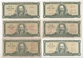 Kuba 1968-1988. 1P (6xklf) T:AU-VG Cuba 1968-1988. 1 Peso (6xdiff) C:AU-VG Krause P#102