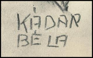 Kádár Béla jelzéssel: Jelenet. Szén, papír. 29,5x21 cm