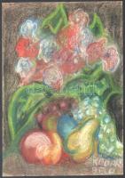 Kádár Béla jelzéssel: Csendélet. Pasztell, papír. 30,5x21,5 cm