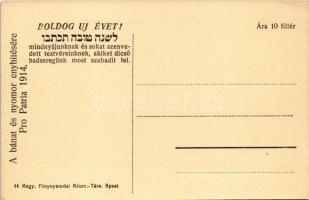 Őfelsége Ferenc József a tüzérek között. Boldog új évet! A Bánat és nyomor enyhítésére - Pro Patria ...