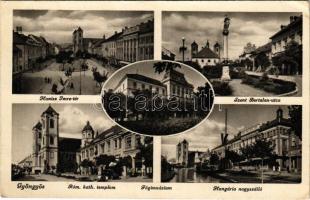 1940 Gyöngyös, Hanisz Imre tér, Római katolikus templom, főgimnázium, Szent Bertalan utca, Hungária nagyszálló (EK)