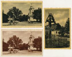 Göcsej - 9 db RÉGI város képeslap, Fő tér Országzászlóval / 9 pre-1945 town-view postcards