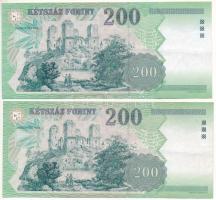 2006. 200Ft "FA 3723177" + 200Ft "FB 6779566" T:F